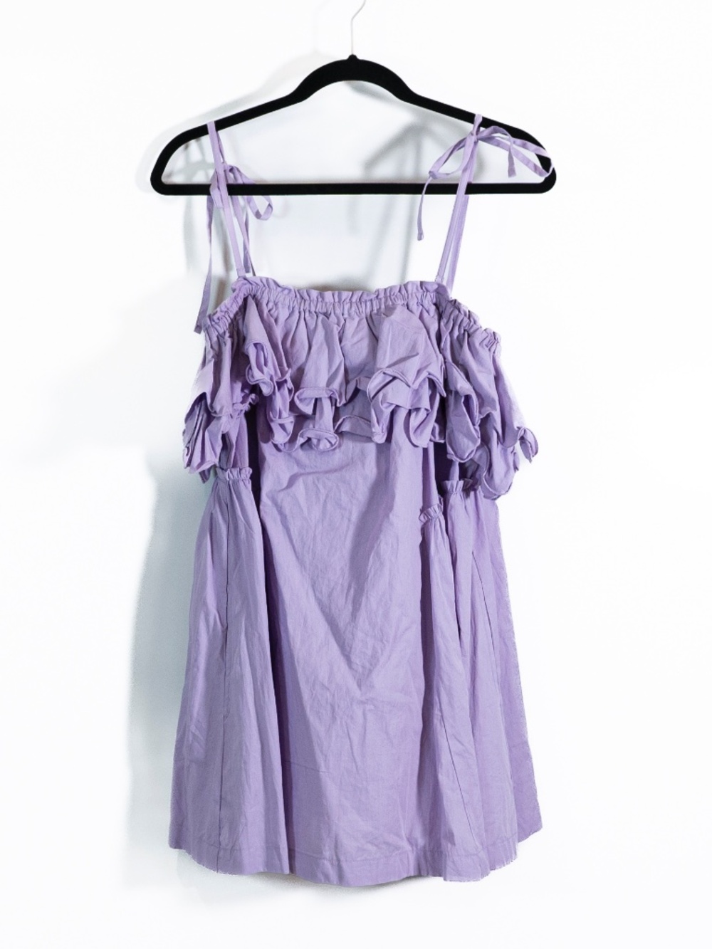 Free People Free-est Have A Thing For You Cotton Ruffle Dress Lavender Fields S